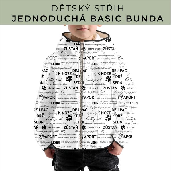 Dětský střih - jednoduchá dětská BASIC  bunda