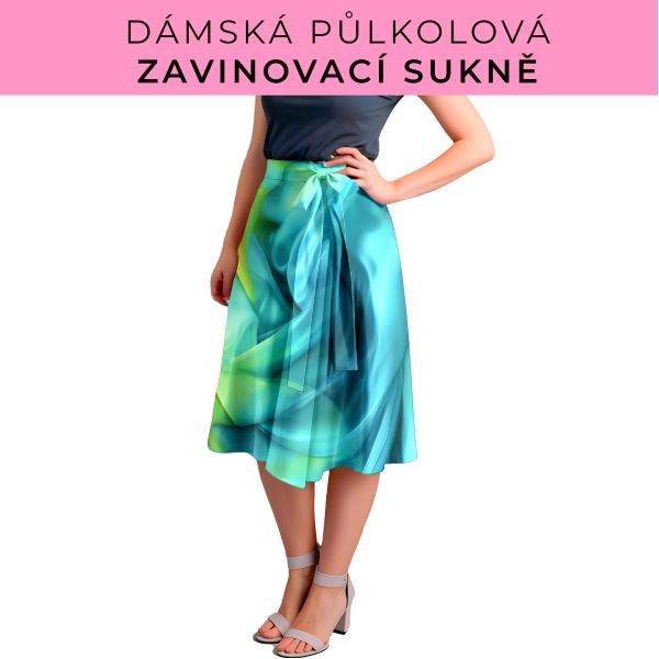 Dámská půlkolová zavinovací sukně