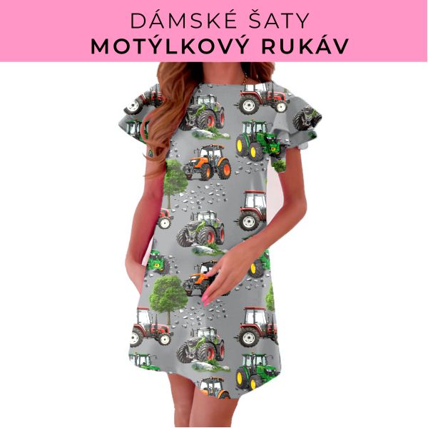 DÁMSKÝ střih - šaty s motýlkovým rukávem