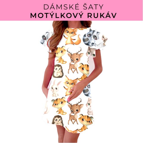 DÁMSKÝ střih - šaty s motýlkovým rukávem