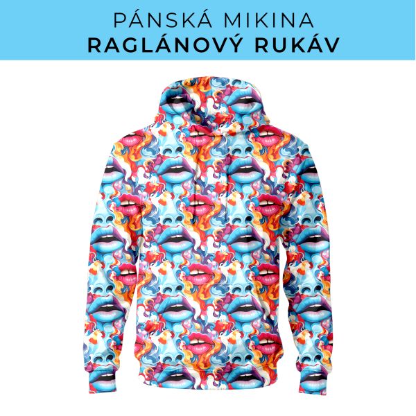 PÁNSKÝ střih - mikina raglan ZÁKLADNÍ s kapucí
