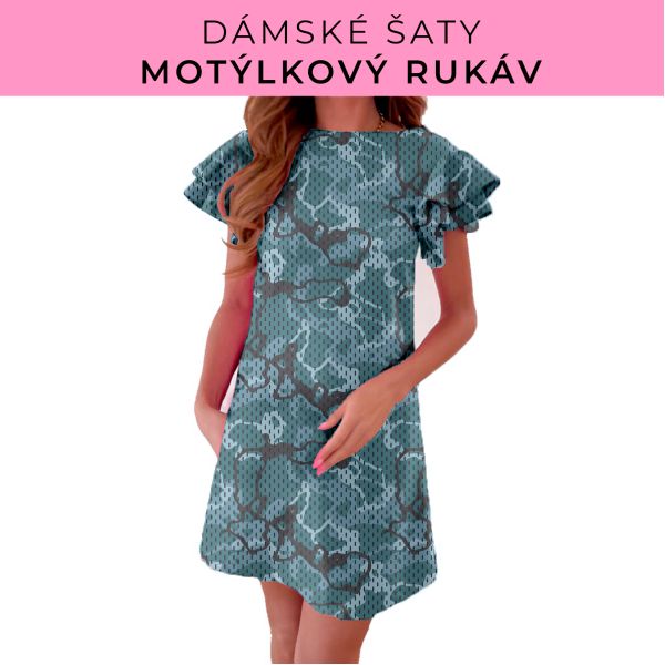DÁMSKÝ střih - šaty s motýlkovým rukávem