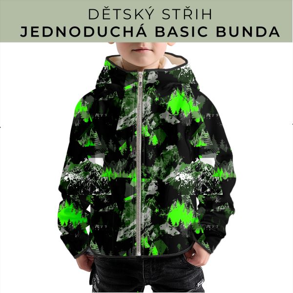 Dětský střih - jednoduchá dětská BASIC  bunda