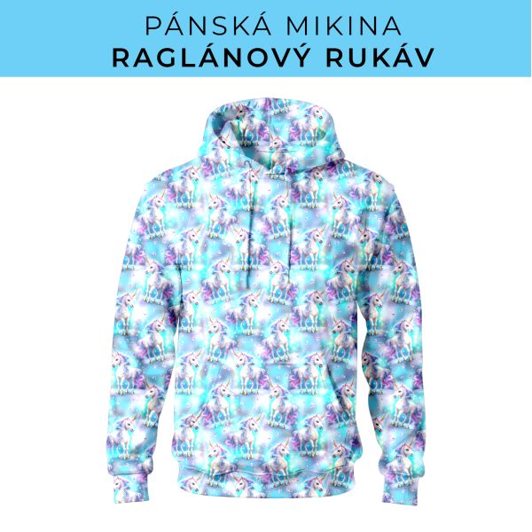 PÁNSKÝ střih - mikina raglan ZÁKLADNÍ s kapucí