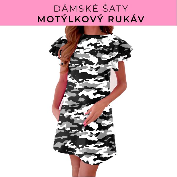 DÁMSKÝ střih - šaty s motýlkovým rukávem