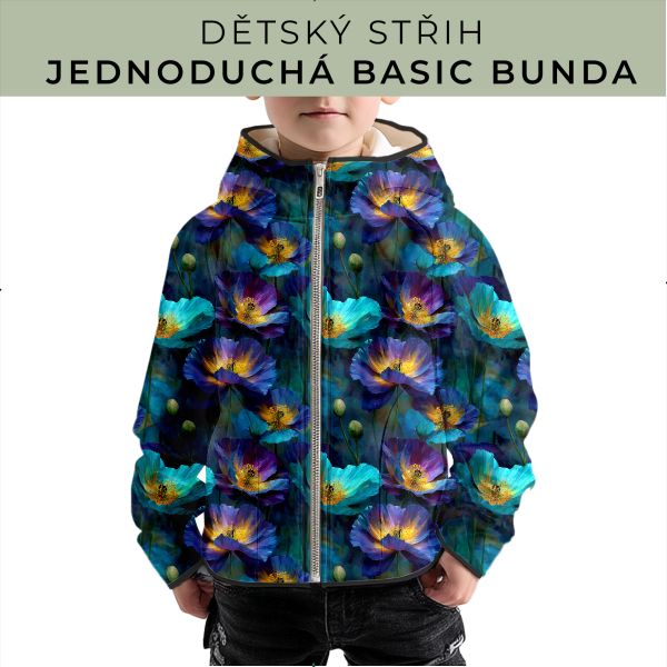 Dětský střih - jednoduchá dětská BASIC  bunda