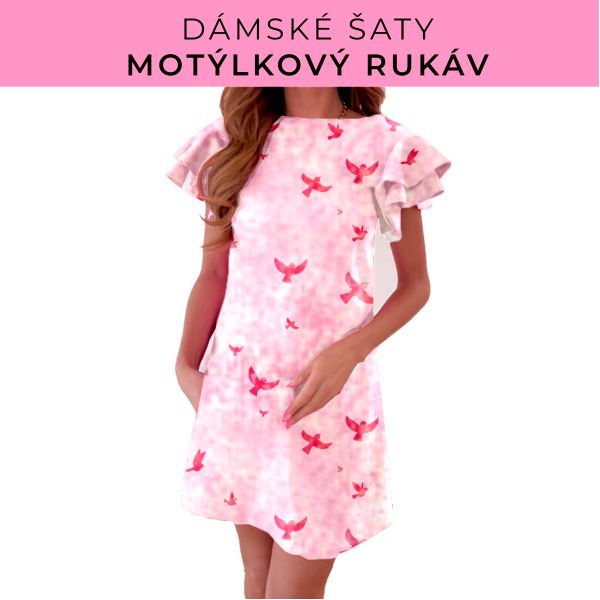 DÁMSKÝ střih - šaty s motýlkovým rukávem