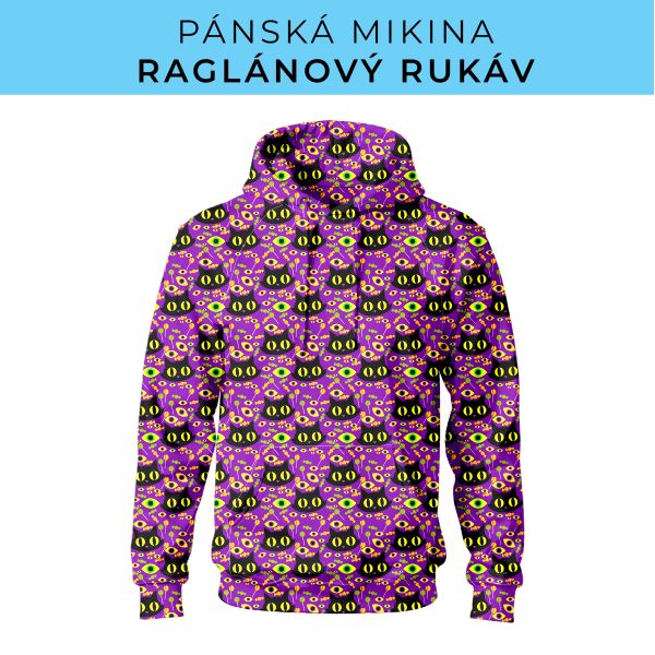 PÁNSKÝ střih - mikina raglan ZÁKLADNÍ s kapucí