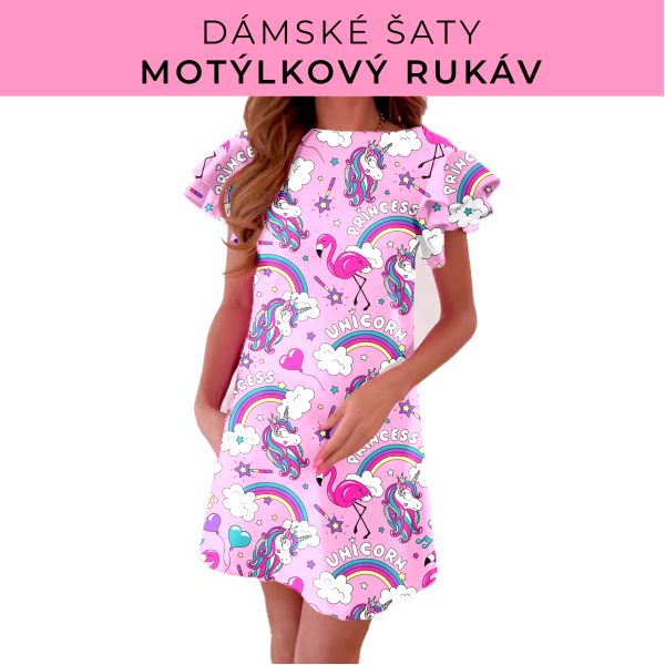 DÁMSKÝ střih - šaty s motýlkovým rukávem
