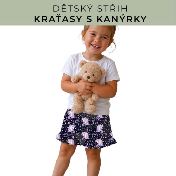 Dětský střih - Kraťásky s kanýrkem