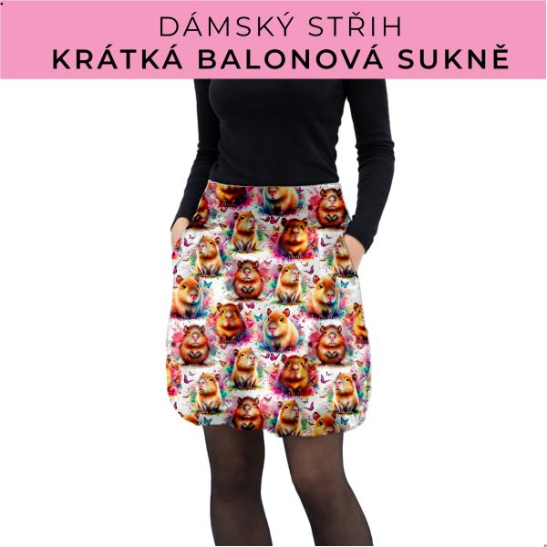 Dámský střih - balonová krátká sukně