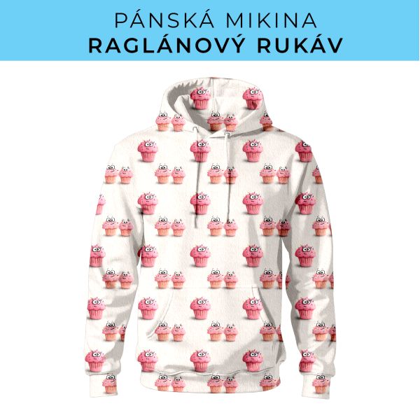 PÁNSKÝ střih - mikina raglan ZÁKLADNÍ s kapucí