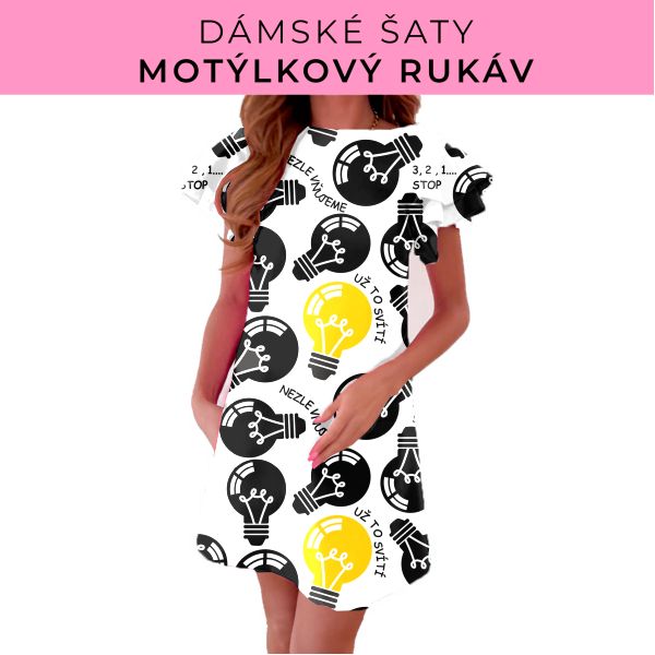 DÁMSKÝ střih - šaty s motýlkovým rukávem