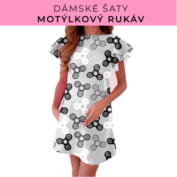 DÁMSKÝ střih - šaty s motýlkovým rukávem