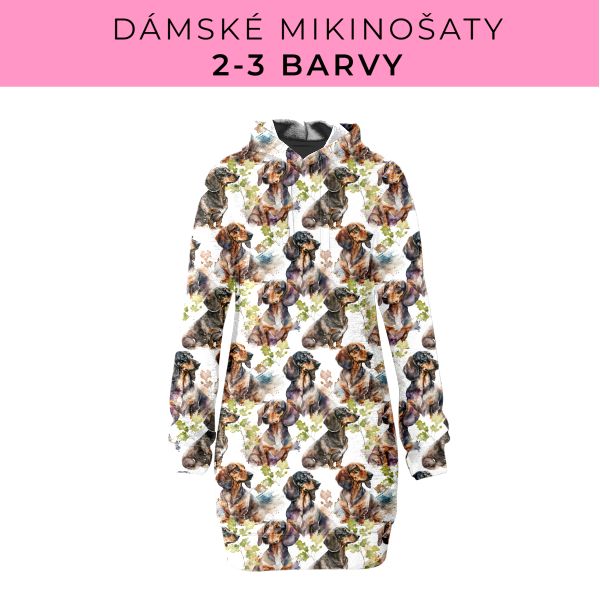 DÁMSKÝ střih - Mikinošaty 2-3 barvy