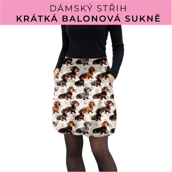 Dámský střih - balonová krátká sukně