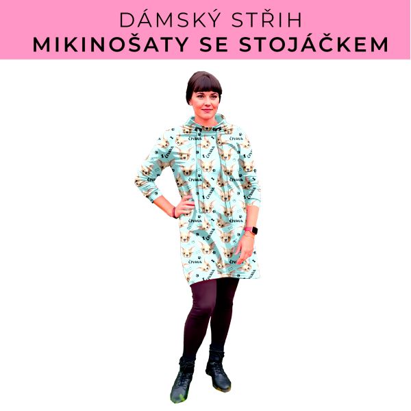 Dámský střih - mikinové šaty se stojáčkem