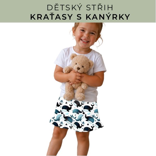 Dětský střih - Kraťásky s kanýrkem