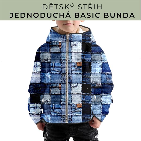 Dětský střih - jednoduchá dětská BASIC  bunda