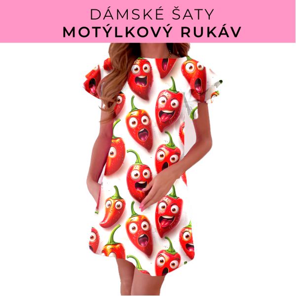 DÁMSKÝ střih - šaty s motýlkovým rukávem