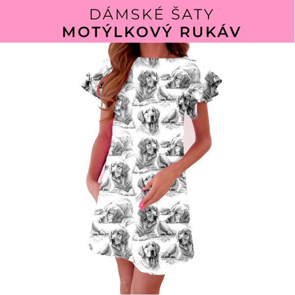 DÁMSKÝ střih - šaty s motýlkovým rukávem