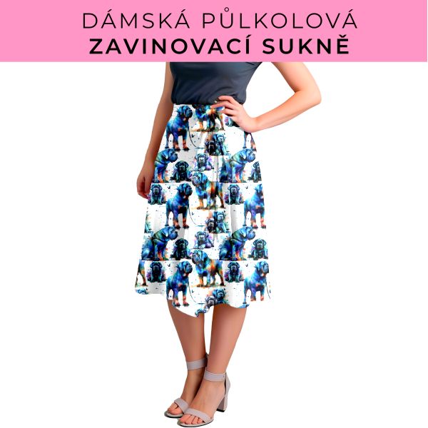 Dámská půlkolová zavinovací sukně