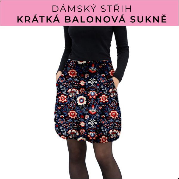 Dámský střih - balonová krátká sukně