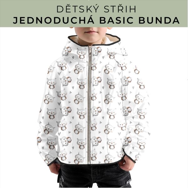 Dětský střih - jednoduchá dětská BASIC  bunda