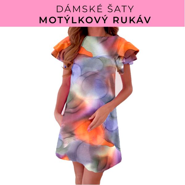 DÁMSKÝ střih - šaty s motýlkovým rukávem