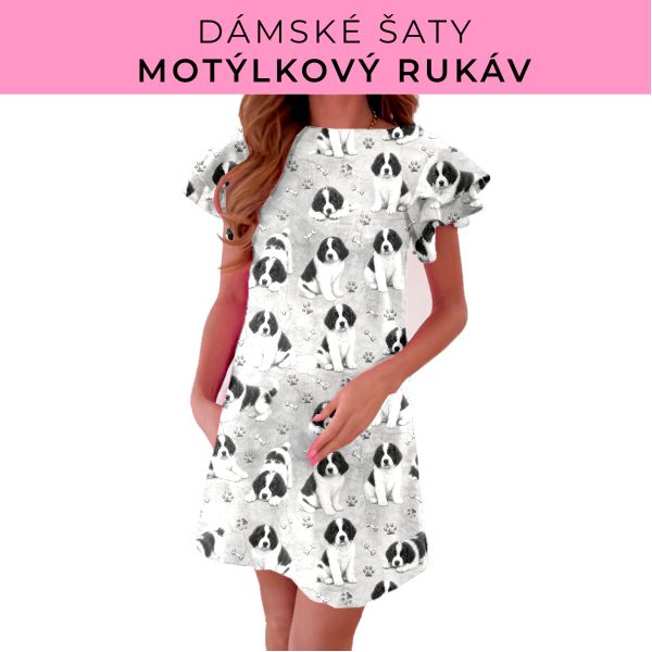 DÁMSKÝ střih - šaty s motýlkovým rukávem