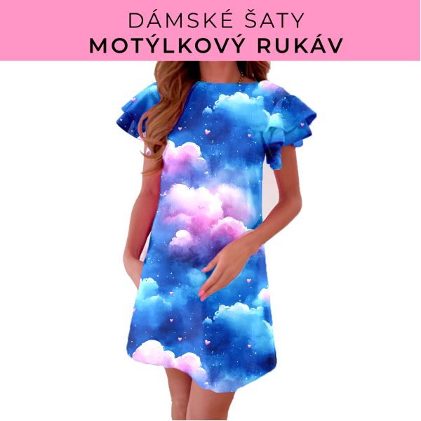 DÁMSKÝ střih - šaty s motýlkovým rukávem