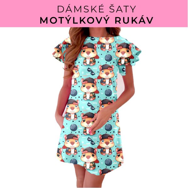 DÁMSKÝ střih - šaty s motýlkovým rukávem