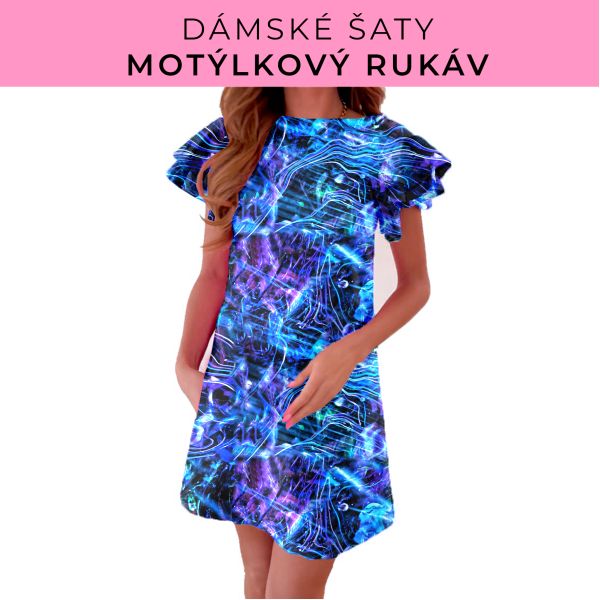 DÁMSKÝ střih - šaty s motýlkovým rukávem