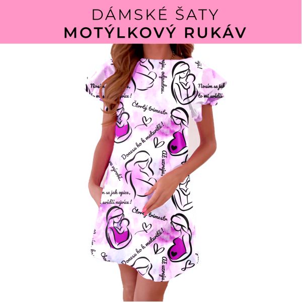 DÁMSKÝ střih - šaty s motýlkovým rukávem