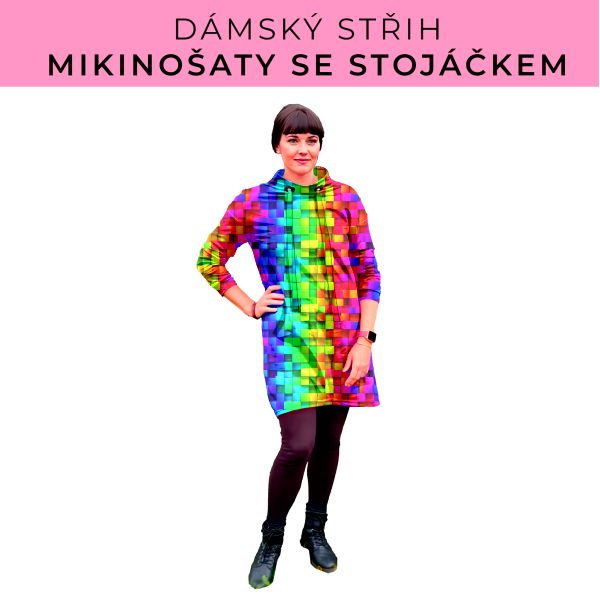 Dámský střih - mikinové šaty se stojáčkem
