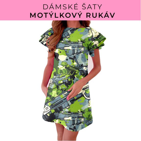 DÁMSKÝ střih - šaty s motýlkovým rukávem