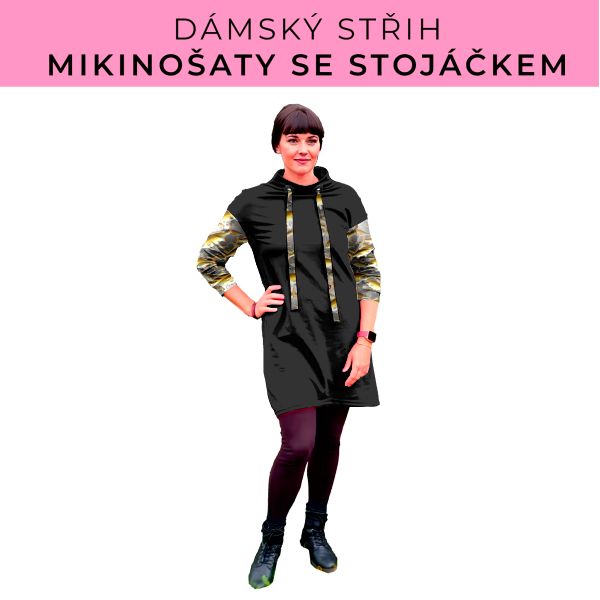 Dámský střih - mikinové šaty se stojáčkem