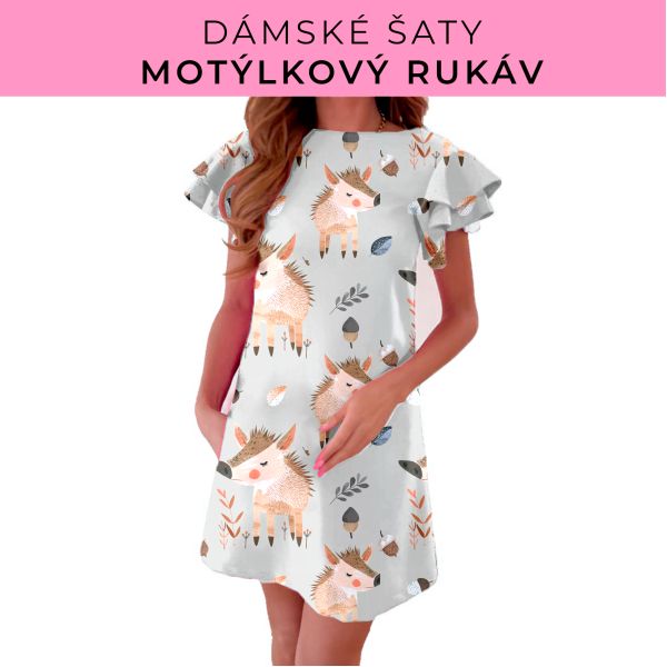 DÁMSKÝ střih - šaty s motýlkovým rukávem
