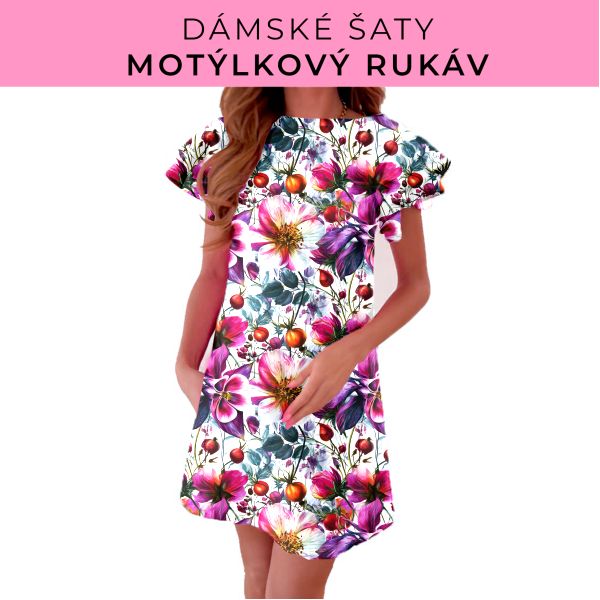 DÁMSKÝ střih - šaty s motýlkovým rukávem