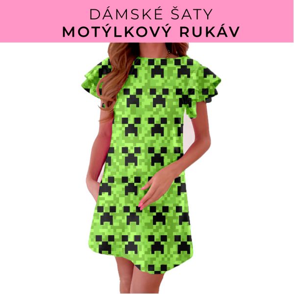 DÁMSKÝ střih - šaty s motýlkovým rukávem