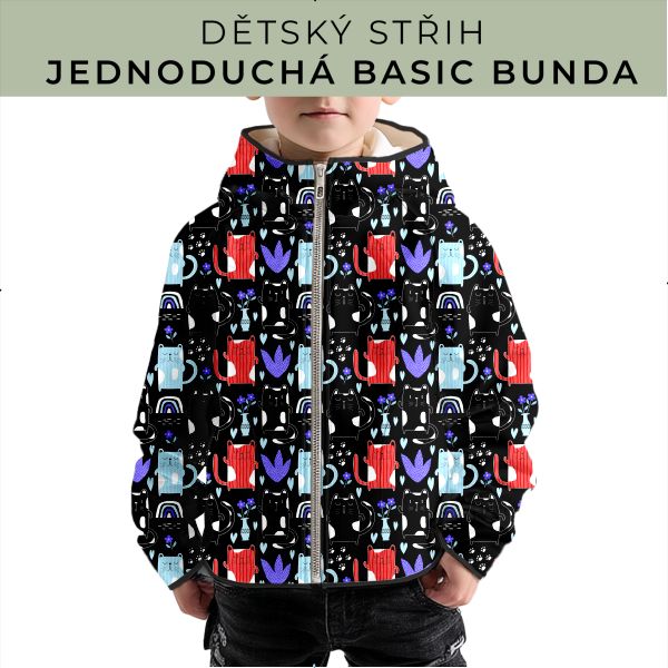 Dětský střih - jednoduchá dětská BASIC  bunda