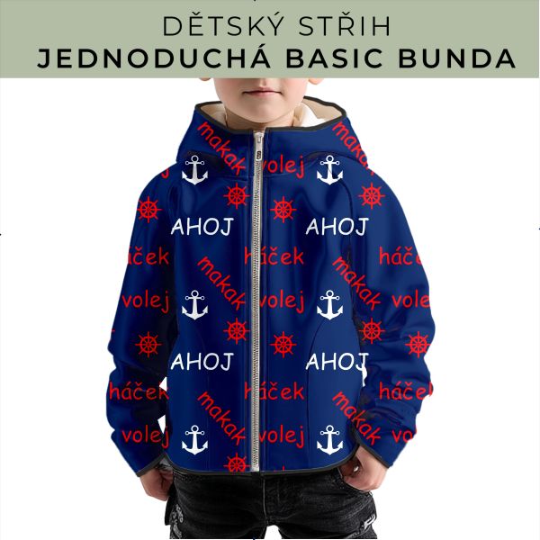 Dětský střih - jednoduchá dětská BASIC  bunda