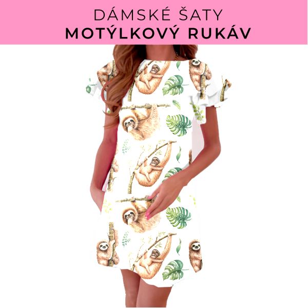 DÁMSKÝ střih - šaty s motýlkovým rukávem