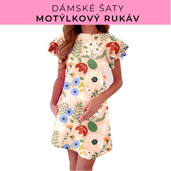 DÁMSKÝ střih - šaty s motýlkovým rukávem