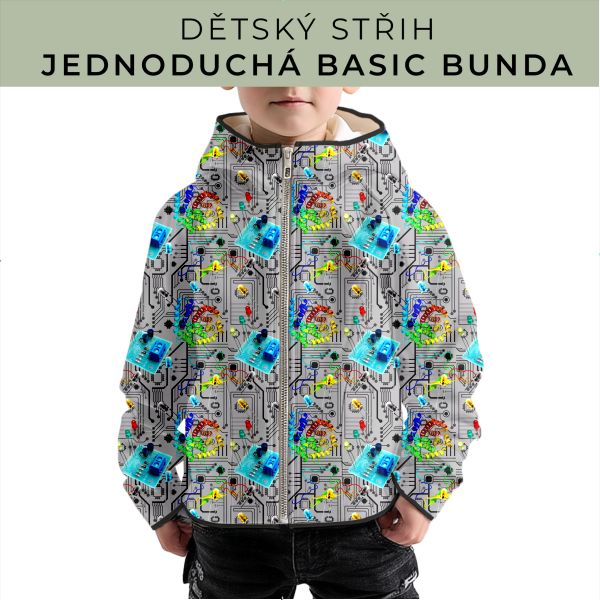 Dětský střih - jednoduchá dětská BASIC  bunda