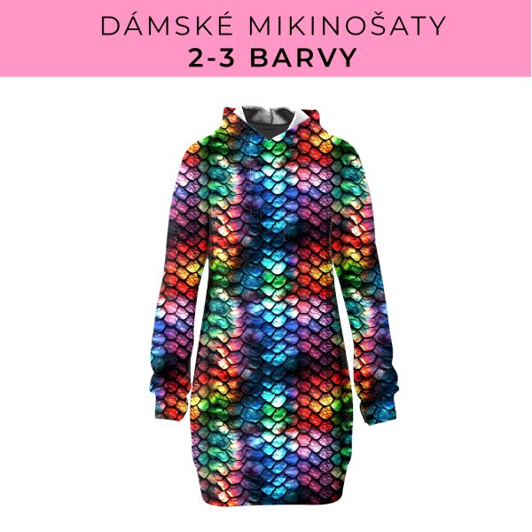 DÁMSKÝ střih - Mikinošaty 2-3 barvy