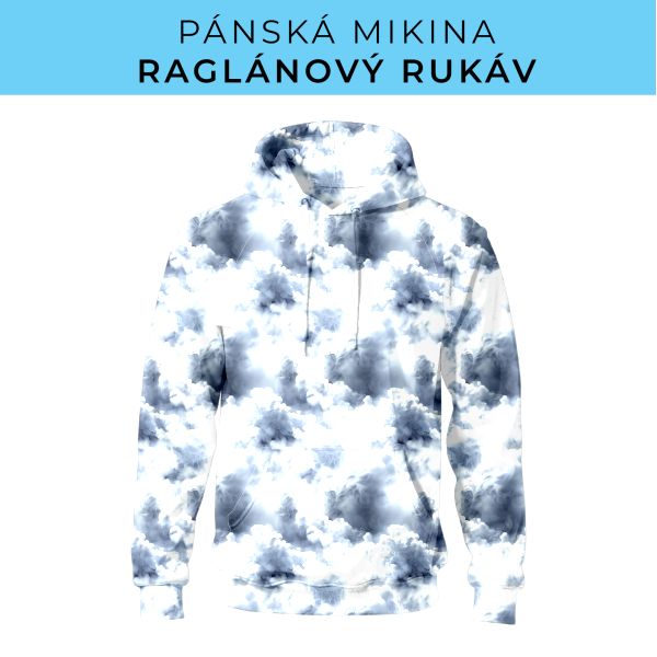 PÁNSKÝ střih - mikina raglan ZÁKLADNÍ s kapucí