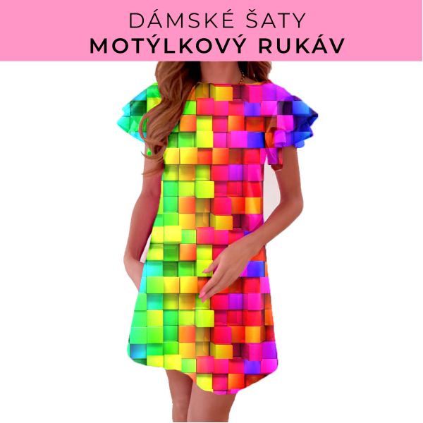 DÁMSKÝ střih - šaty s motýlkovým rukávem
