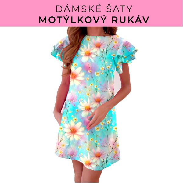 DÁMSKÝ střih - šaty s motýlkovým rukávem
