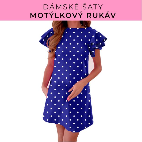 DÁMSKÝ střih - šaty s motýlkovým rukávem